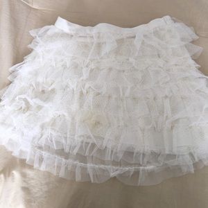 Gold sparkled white skirt
